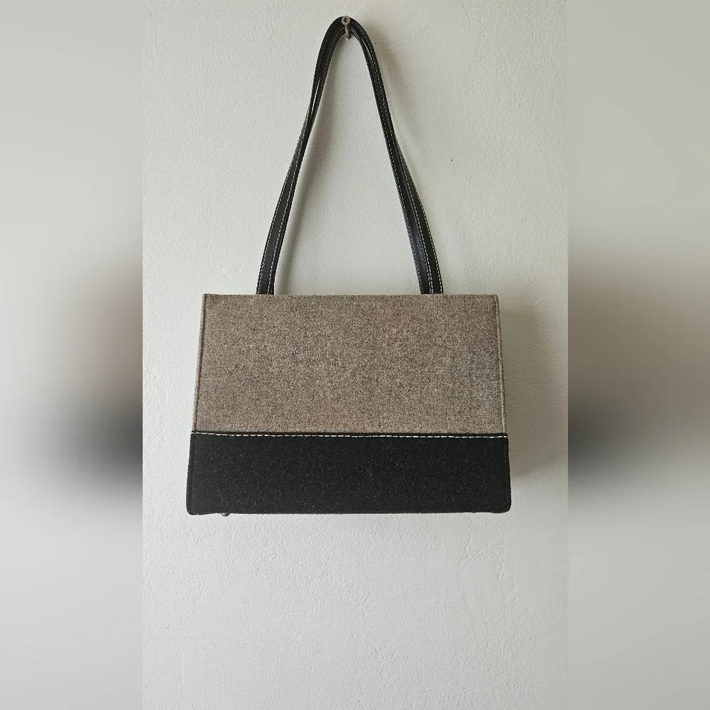 Vintage Kate Spade New York Tote Bag – Wool & Leather Trim, EUC - Picture 2 of 10